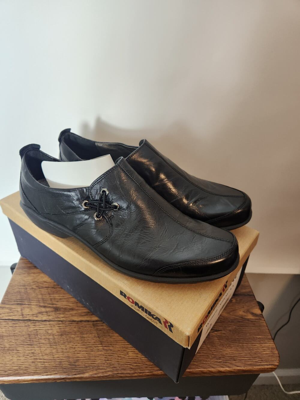 Women's Romika Shoes 42 Citylight casual loafers black leather slip on